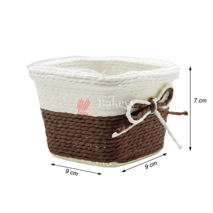 Small Square Basket Without Organza Net for Party Decorations, Baby Shower Favors, Gift Boxes with Sheer Drawstring Bags - Bakeyy.com