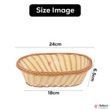 Oval Rustic Woven Storage & Serving Basket | Natural Finish | 1 Piece - Bakeyy.com - India - Oval Rustic Woven Storage & Serving Basket | Natural Finish | 1 Piece - Small