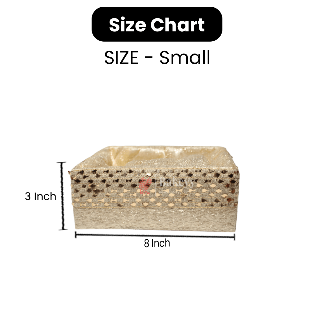 Erratic Golden Square Woven Hamper | Elegant Gifting Basket - Bakeyy.com - India - Erratic Golden Square Woven Hamper | Elegant Gifting Basket - Small-8 Inch