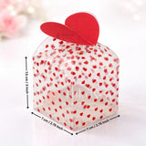 Small clear gift box with red hearts, heart-shaped lid, perfect for bakery packaging, Bakeyy.