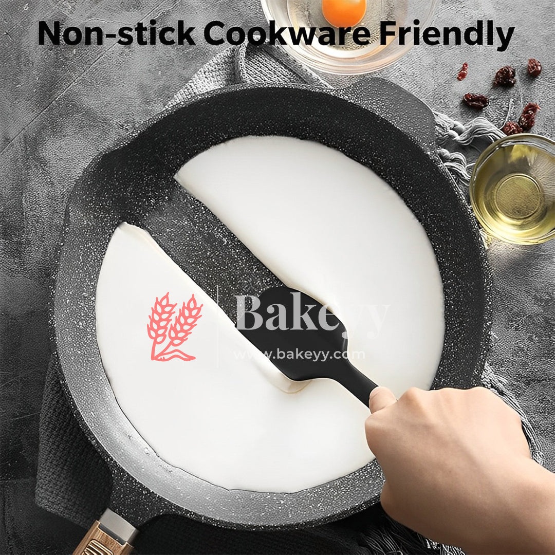 20x4cm | Heat Resistant Silicone Spatula| Kitchen Silicone Spatula for Cooking| Dishwasher Safe Rubber Spatula for Baking Cake Pancake - Bakeyy.com - India - 20x4cm | Heat Resistant Silicone Spatula| Kitchen Silicone Spatula for Cooking| Dishwasher Safe Rubber Spatula for Baking Cake Pancake - White