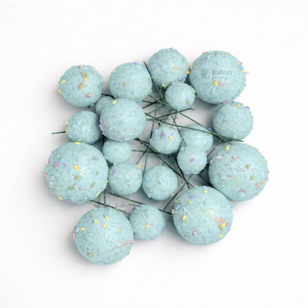 Decorative Faux Sprinkle and Glitter Balls for Cakes and Party Styling | Glitter Faux Balls | Cake Décor | Pack of 20