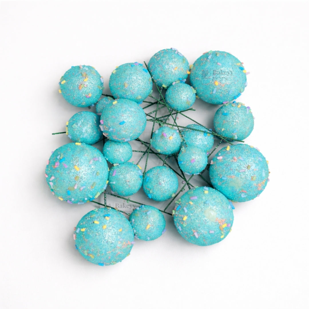 Decorative Faux Sprinkle and Glitter Balls for Cakes and Party Styling | Glitter Faux Balls | Cake Décor | Pack of 20
