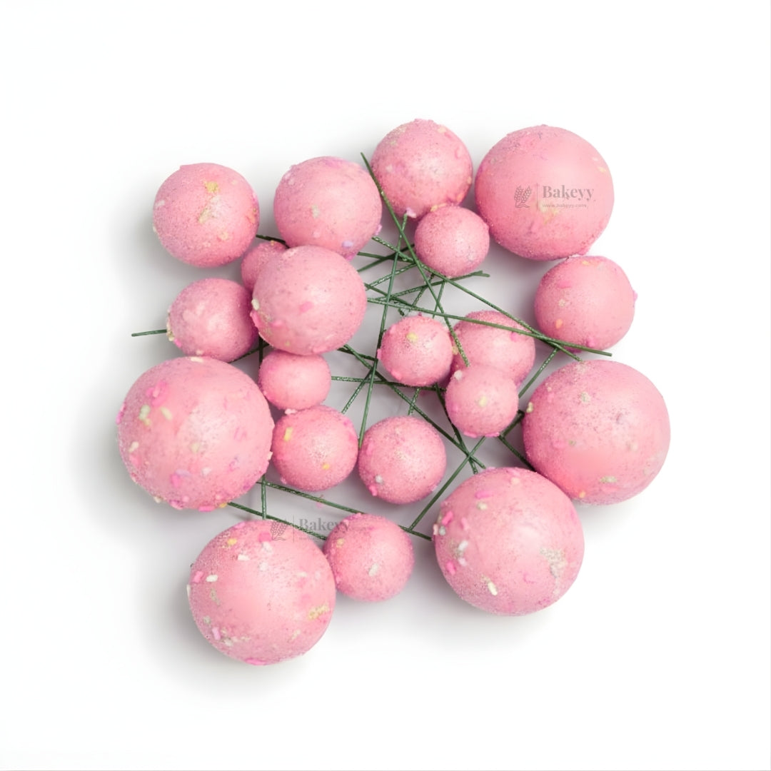 Decorative Faux Sprinkle and Glitter Balls for Cakes and Party Styling | Glitter Faux Balls | Cake Décor | Pack of 20