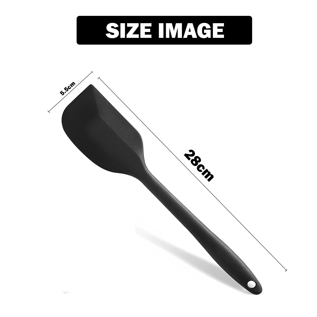 Black Heat Resistant Silicone Spatula| Kitchen Silicone Spatula for Cooking| Dishwasher Safe Rubber Spatula for Baking Cake Pancake