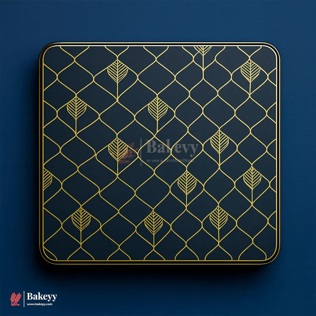 Square Premium Black & Gold Metal Gift Tin Box – Elegant Reusable Packaging | Pack of 2