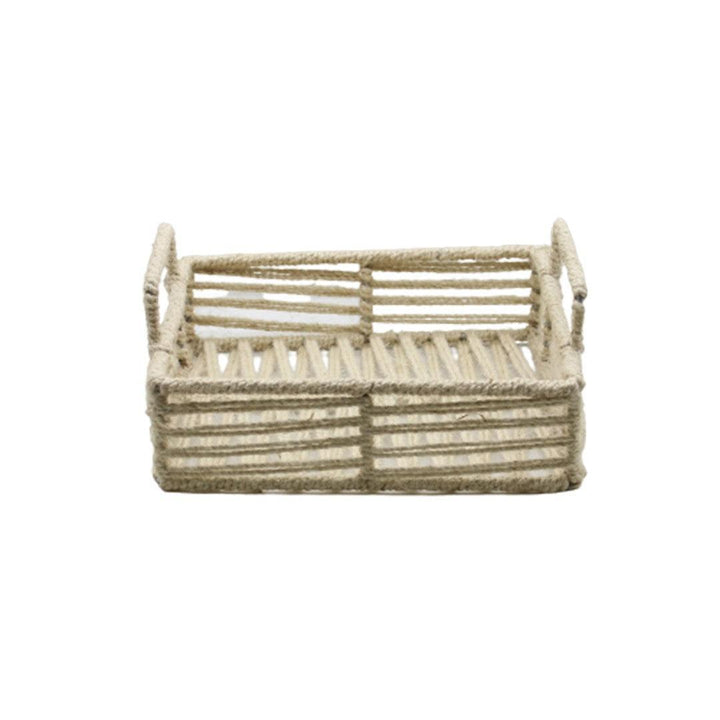 Square Decorative Jute Metal Hamper Basket For Gifting | Large - Bakeyy.com