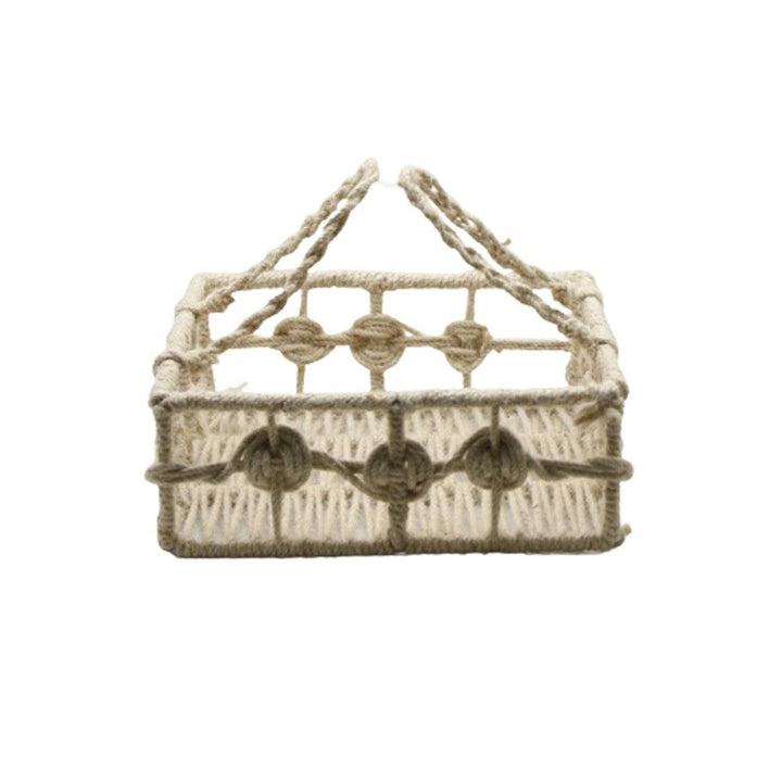 Square Decorative Jute Metal Hamper Basket For Gifting | Medium - Bakeyy.com