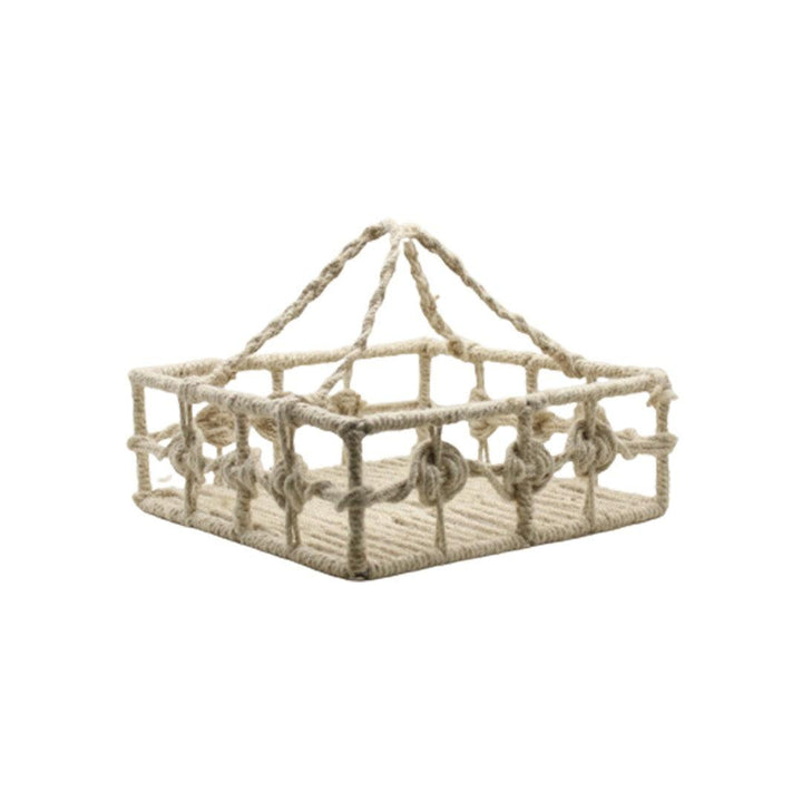 Square Decorative Jute Metal Hamper Basket For Gifting | Medium - Bakeyy.com