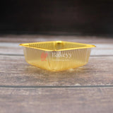 Square Disposable Plastic Gold Foil Tray | Sweet Tray | Chocolate Tray | Pack of 100 - Bakeyy.com - India - Square Disposable Plastic Gold Foil Tray | Sweet Tray | Chocolate Tray | Pack of 100 - 6 cm