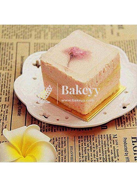 Square Pastry Base Mousse Cake Boards Gold (24 pcs) - Bakeyy.com - India - Square Pastry Base Mousse Cake Boards Gold (24 pcs) - Default Title