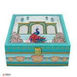 24x24x9cm |  Royal Peacock Square Gift Box – Hard Box Premium Packaging | Pack of 1