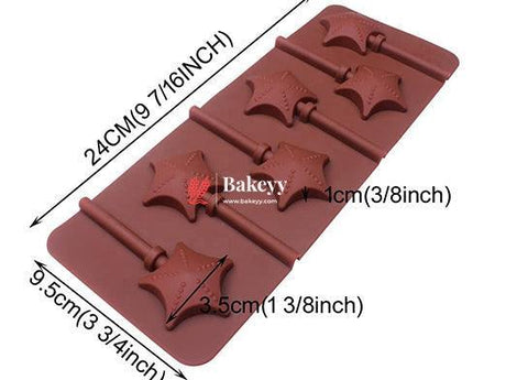 Star Lollipop Silicone Mould (6 Cavity) | Candy Cabochon Making | Flexible Mold for Resin Crafts - Bakeyy.com - India - Star Lollipop Silicone Mould (6 Cavity) | Candy Cabochon Making | Flexible Mold for Resin Crafts - Default Title