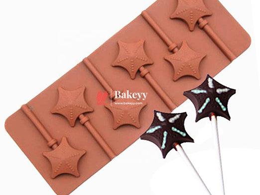 Star Lollipop Silicone Mould (6 Cavity) | Candy Cabochon Making | Flexible Mold for Resin Crafts - Bakeyy.com