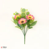 Artificial Gerbera Daisy Flower Bunch – 42cm | Gradient Of Pink And Yellow| Decorative Stick for Home & Events | Pack Of 1