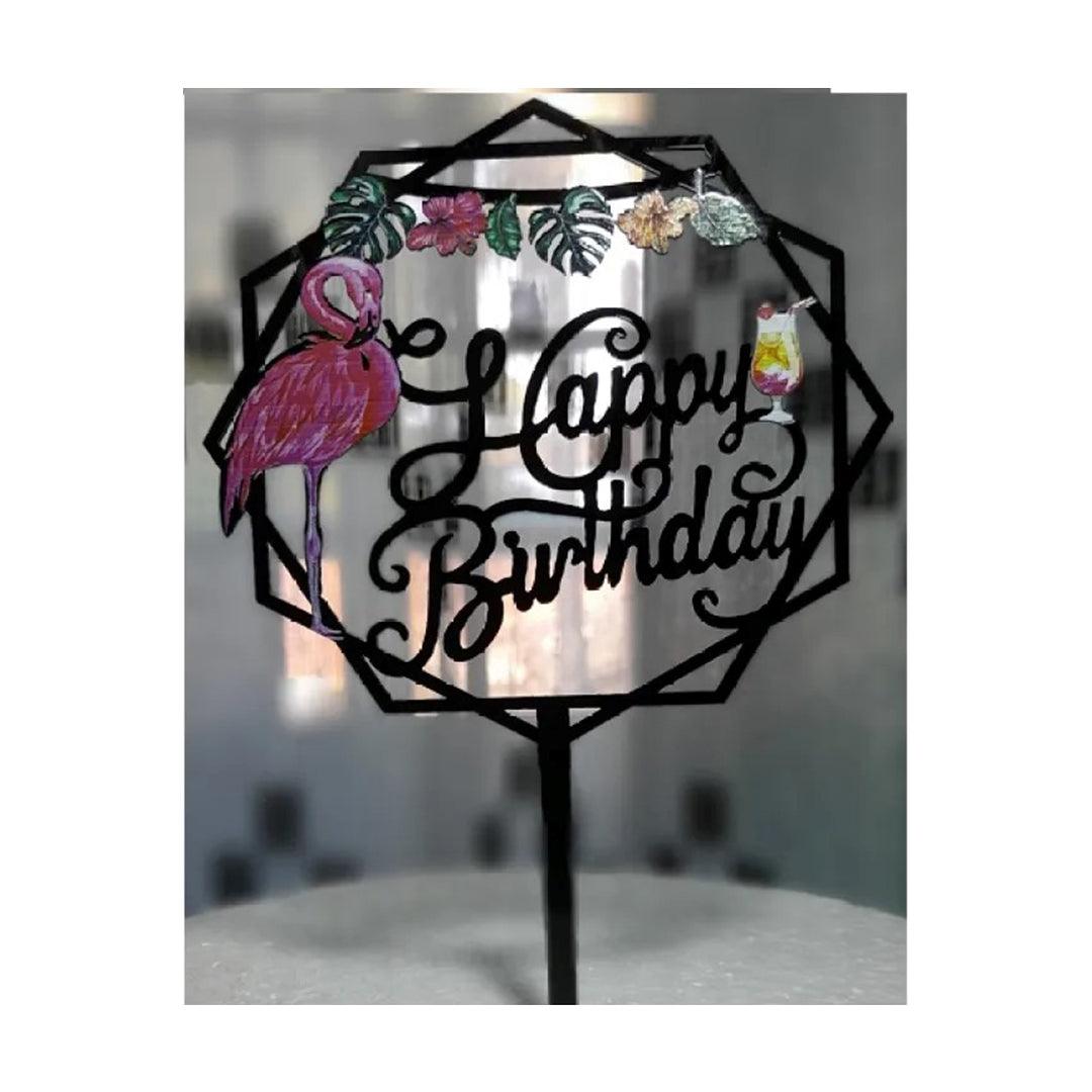 Swan Happy Birthday Cake Topper - Bakeyy.com - India - Swan Happy Birthday Cake Topper - Default Title