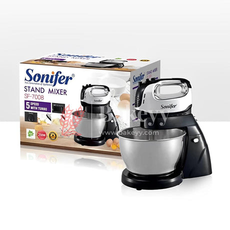 Sonifer Mixer For Baking Electric Hand Mixer With Bowl Stand Mixer With Stand & 4L Stainless Bowl - Bakeyy.com - India - Sonifer Mixer For Baking Electric Hand Mixer With Bowl Stand Mixer With Stand & 4L Stainless Bowl - Default Title