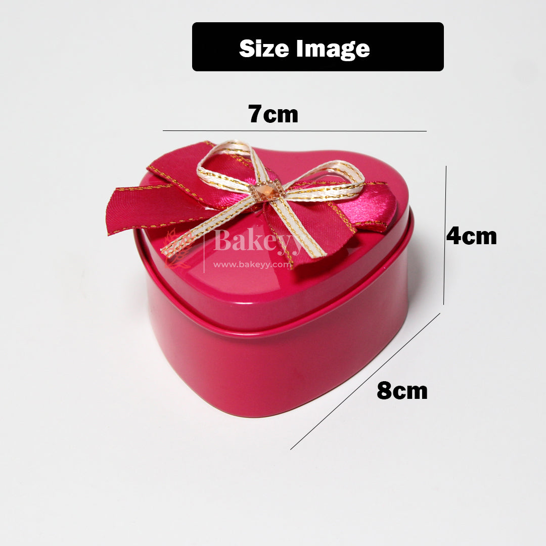 Small | Baby Pink Heart Empty Decorative Tin Box | Gift Box | Chocolate Box | Sweet Box | Jewellery Box | Luxury Box | Pack of 12