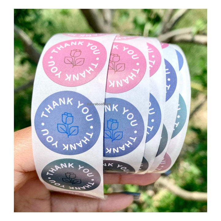 Thank You Stickers Roll | Thank You Labels Round Adhesive Stickers | For Busines and Shop (Pack of 500 Sticker Lable) - Bakeyy.com