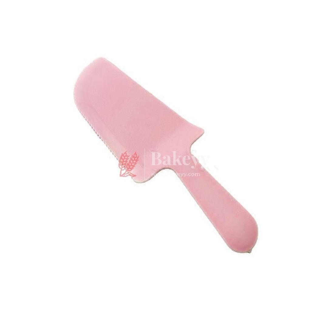 Disposable Small Cut and Serve Cake Knife | Set of 5 - Bakeyy.com - India - Disposable Small Cut and Serve Cake Knife | Set of 5 - Pink