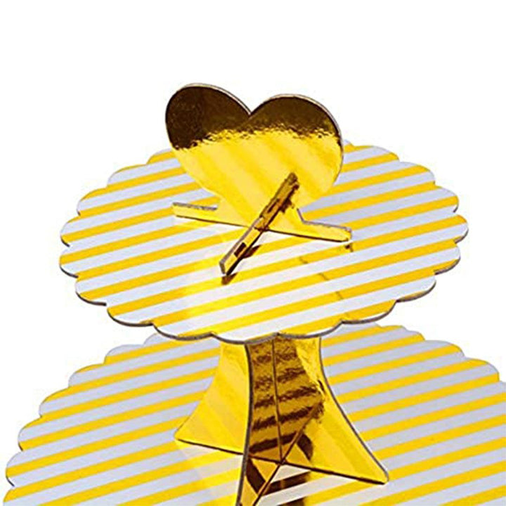 Tier Layer Cupcake Dessert Paper Stand gold - Bakeyy.com