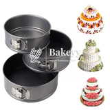 Tin Cake Mould Mould Round Shape Making Tray | 3-Pieces | Black | Non Stick - Bakeyy.com - India - Tin Cake Mould Mould Round Shape Making Tray | 3-Pieces | Black | Non Stick - Default Title