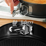 Tin Cake Mould Mould Round Shape Making Tray | 3-Pieces | Black | Non Stick - Bakeyy.com - India - Tin Cake Mould Mould Round Shape Making Tray | 3-Pieces | Black | Non Stick - Default Title