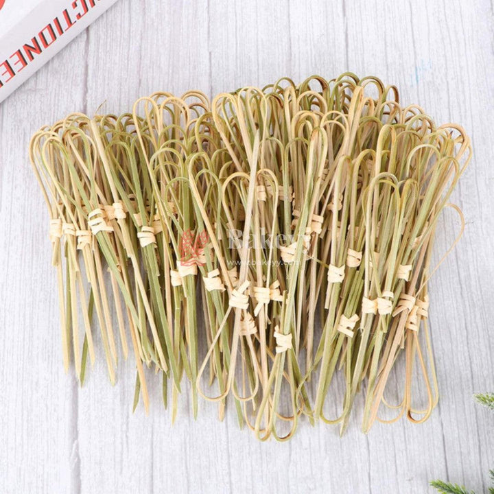 Tooth Pick Bamboo Scissors Shaped Food Picks | Appetizer Skewers | Pack of 100 - Bakeyy.com