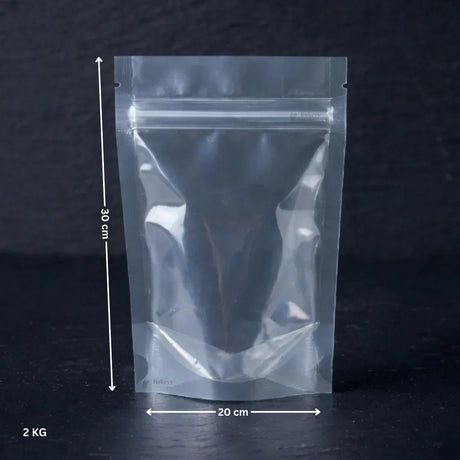 110 GSM Clear Stand-up Ziplock Pouch | Zip Lock Standing Pouch - Bakeyy.com - India - 110 GSM Clear Stand-up Ziplock Pouch | Zip Lock Standing Pouch - 2 kg 810.00