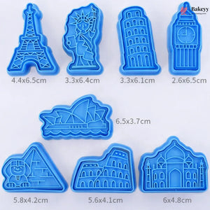 travelcookiecutterset_landmarkcookiecutters_worldmonumentscookiecutter_bakingtools_fondantcutterset_biscuitmoulds_travelthemebaking_EiffelTowercutter_StatueofLi - Bakeyy.com