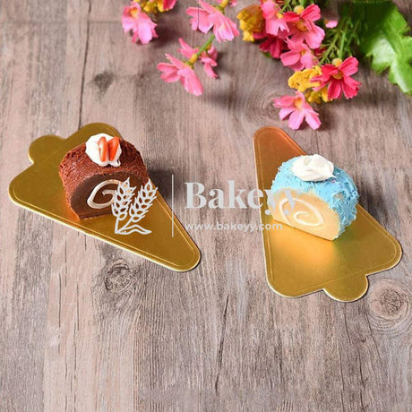 Triangle Pastry Base Mousse Cake Boards Gold (24 pcs) - Bakeyy.com - India - Triangle Pastry Base Mousse Cake Boards Gold (24 pcs) - Default Title