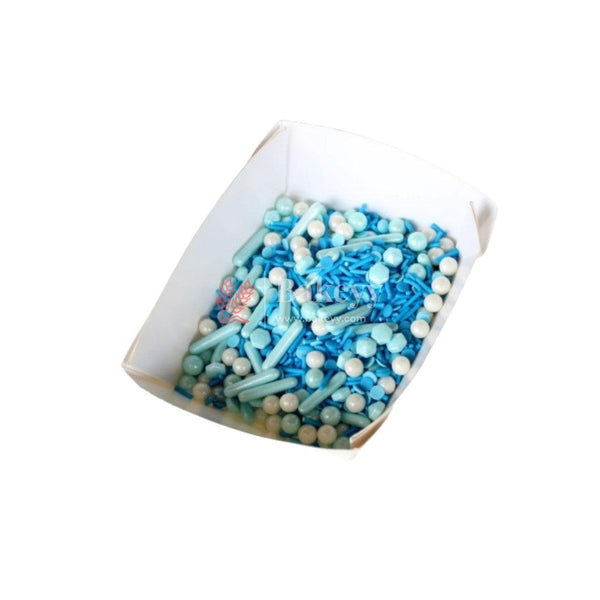 Turquoise, Blue & White Color Mixed Design Sprinklers | 100g - Bakeyy.com