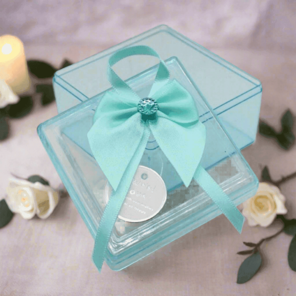 Turquoise Square Empty Decorative Acrylic Box | Gift Box | Chocolate Box | Sweet Box | Jewellery Box | Plastic Box | Pack of 12 - Bakeyy.com - India - Turquoise Square Empty Decorative Acrylic Box | Gift Box | Chocolate Box | Sweet Box | Jewellery Box | Plastic Box | Pack of 12 - Default Title