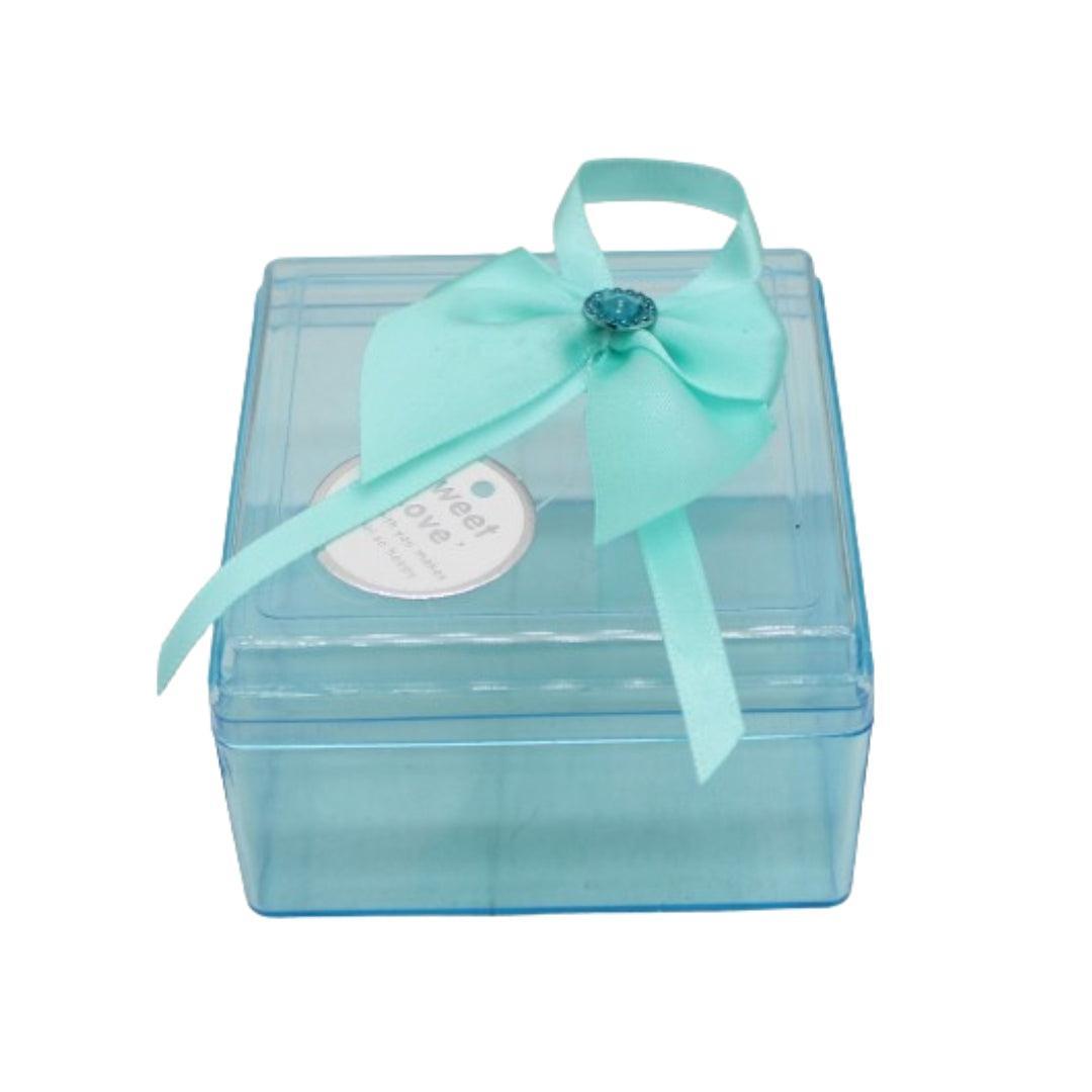 Turquoise Square Empty Decorative Acrylic Box | Gift Box | Chocolate Box | Sweet Box | Jewellery Box | Plastic Box | Pack of 12 - Bakeyy.com - India - Turquoise Square Empty Decorative Acrylic Box | Gift Box | Chocolate Box | Sweet Box | Jewellery Box | Plastic Box | Pack of 12 - Default Title