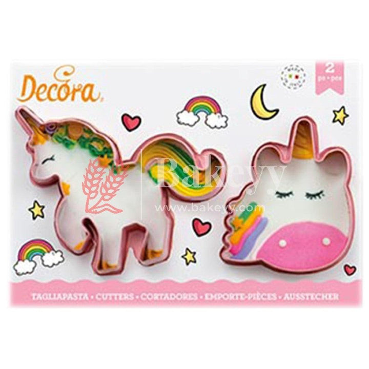 Unicorn Cookie Cutters Set of Two, Biscuit, Pastry, Fondant Cutters - Bakeyy.com