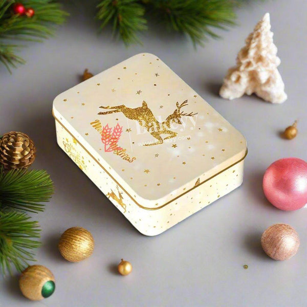 Cream & Gold | Elegant Christmas Decorative Tin Box | Gift Box | Chocolate Box | Cookie Box | Luxury Box | Pack of 6 | - Bakeyy.com - India - Cream & Gold | Elegant Christmas Decorative Tin Box | Gift Box | Chocolate Box | Cookie Box | Luxury Box | Pack of 6 | - Default Title