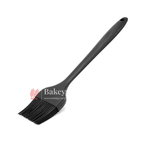 Silicone Flat Pastry Cooking Oil Brush for Grilling | Tandoor and BBQ | Multipurpose Silicon Brush | Black Colour - Bakeyy.com - India - Silicone Flat Pastry Cooking Oil Brush for Grilling | Tandoor and BBQ | Multipurpose Silicon Brush | Black Colour - Default Title
