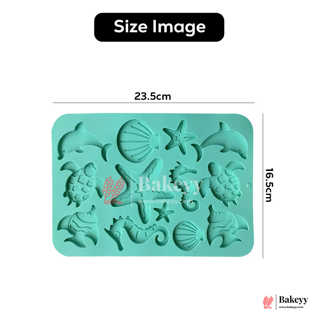 Ocean Theme Silicone Mold  | Sea Animal Fondant Mold for Cake Decorating, Chocolate, Resin & Clay Crafts