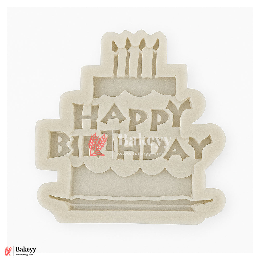 506 Happy Birthday Cake Shape Fondant Mould - 1 Piece