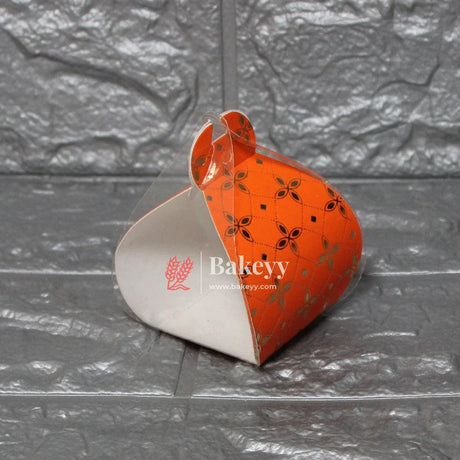 6x6x8cm | PVC Goodie Box | Elegant Design for Gifting and Packaging | Pack of 10 | - Bakeyy.com - India - 6x6x8cm | PVC Goodie Box | Elegant Design for Gifting and Packaging | Pack of 10 | - Orange