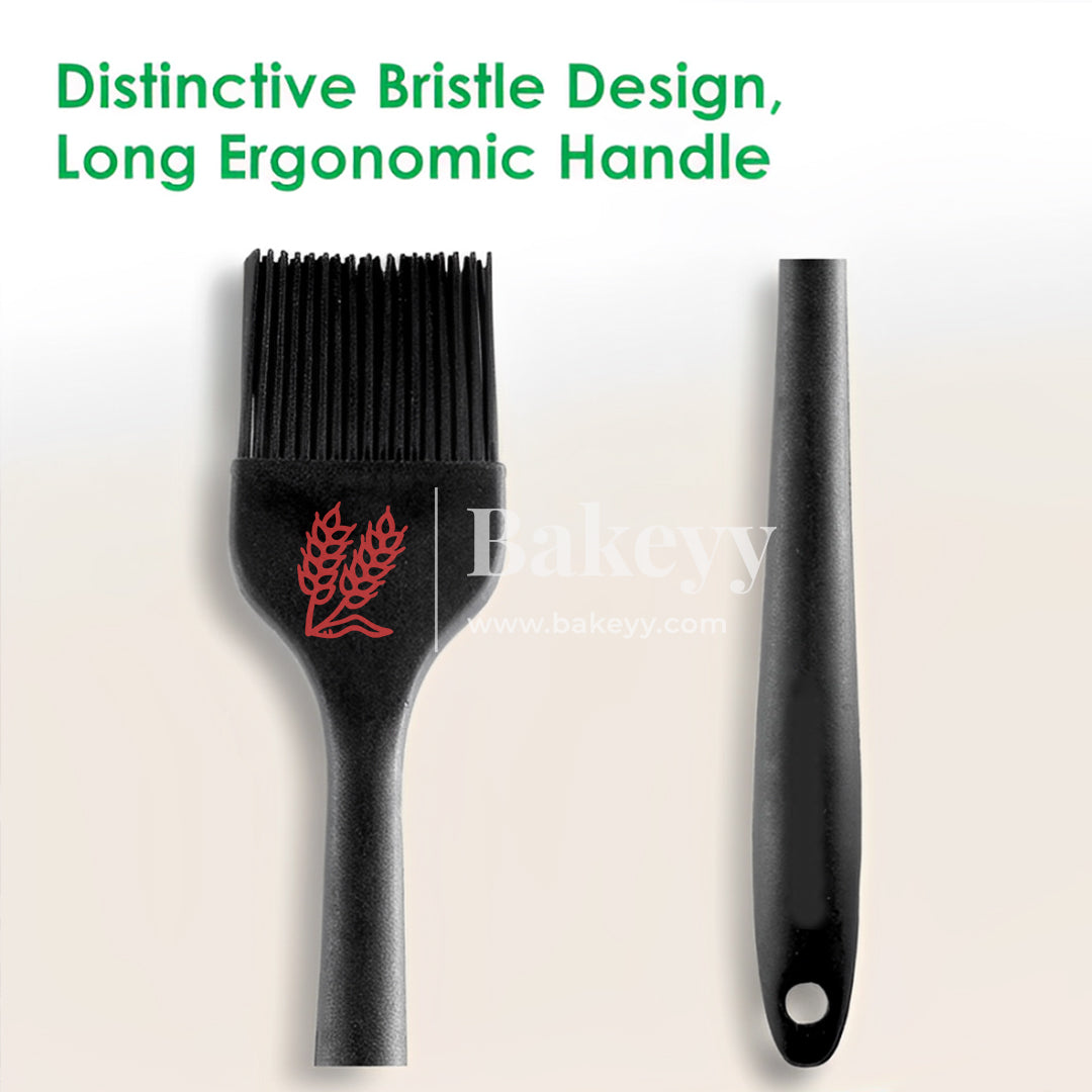 Silicone Flat Pastry Cooking Oil Brush for Grilling | Tandoor and BBQ | Multipurpose Silicon Brush | Black Colour