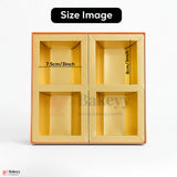 8x8x1.5 Inch | Rigid Dry Fruit Box | Elegant 4-Compartment Festive Hamper Box with Window Lid | Elegant Floral Design | Pack Of 1