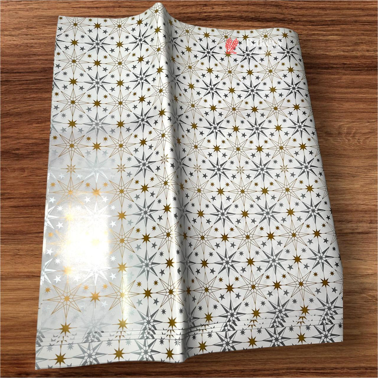 Snowflake Design Golden Gift Wrapper| Pack of 25 - Bakeyy.com - India - Snowflake Design Golden Gift Wrapper| Pack of 25 - Default Title