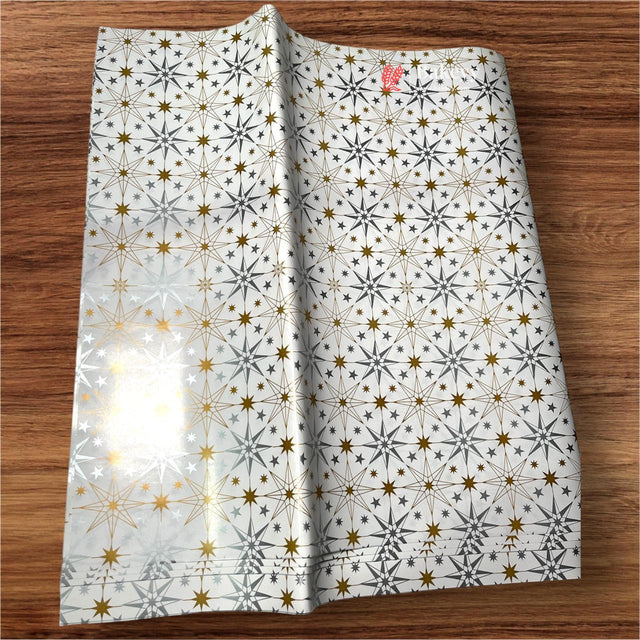 Snowflake Design Golden Gift Wrapper| Pack of 25 - Bakeyy.com - India - Snowflake Design Golden Gift Wrapper| Pack of 25 - Default Title