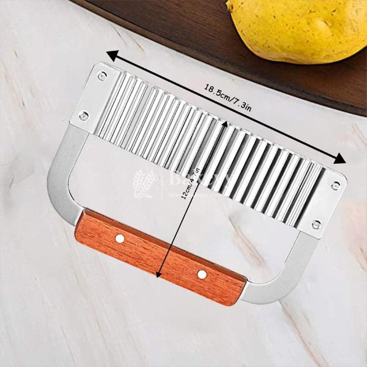 Wave Cutter, Potato Cutter, Stainless Steel Crepe Knife, Wave Cutter, Vegetables, Potato Crepe Cutter for Potatoes, Vegetables, Fries and Fruit - Bakeyy.com