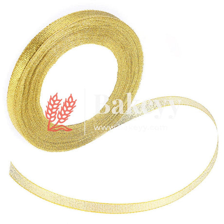 Gold satin ribbon for decoration | Gift wrapping | School project works | Opening ribbon | Multi-purpose use | - Bakeyy.com - India - Gold satin ribbon for decoration | Gift wrapping | School project works | Opening ribbon | Multi-purpose use | - 0.5 Inches