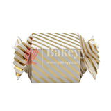 White & Metallic Gold Striped Gift Favour Boxes - Bakeyy.com - India - White & Metallic Gold Striped Gift Favour Boxes - Default Title