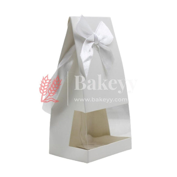 White color Box, Beige Large Wedding Candy Boxes Treat Gift Boxes with Ribbon, Birthday Party Favor Boxes for Bridal Shower Baby Shower Table Decorations | Pack Of 10 - Bakeyy.com