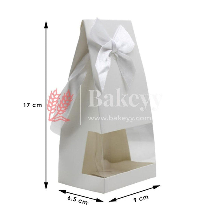 White color Box, Beige Large Wedding Candy Boxes Treat Gift Boxes with Ribbon, Birthday Party Favor Boxes for Bridal Shower Baby Shower Table Decorations | Pack Of 10 - Bakeyy.com