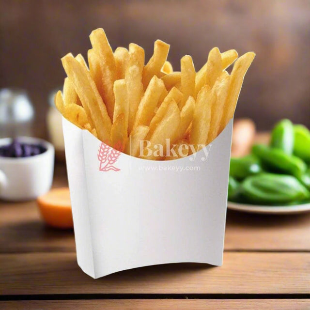 White Disposable French Fries Paper Box | Pack of 30| - Bakeyy.com - India - White Disposable French Fries Paper Box | Pack of 30| - Default Title